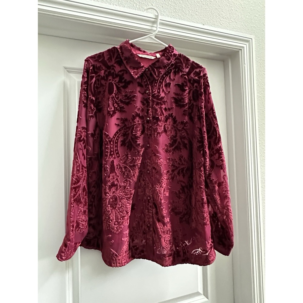 Elegant Burgundy Velvet Women's Top